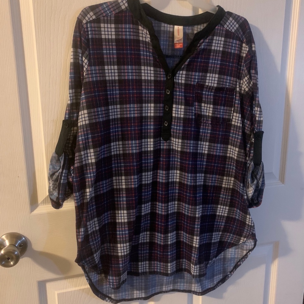 Plus size plaid top XXL